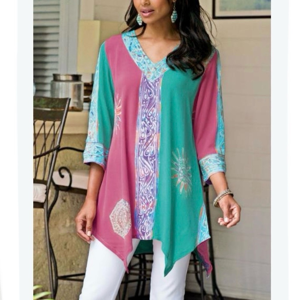 Soft Surroundings Mystic Batik Celestial Tunic